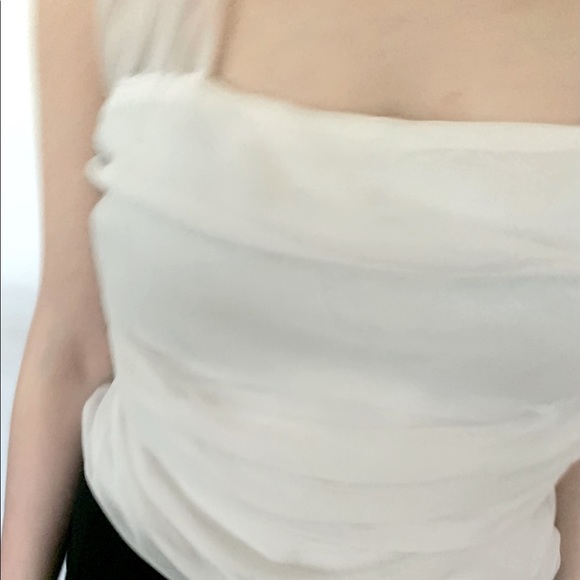 White soft cotton tank top with white schpon front - Picture 6 of 6